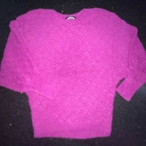 Anthropologie Fuchsia Crew Neck Sweater